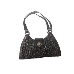 Coldwater Creek Women's Purse Shoulder Bag‎ Brown Woven Vegan Leather Man Made